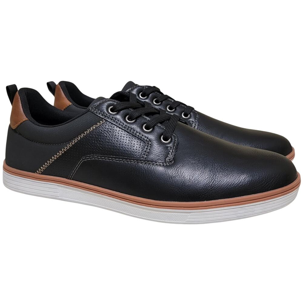Reserved Footwear Men Levi Casual Low Top Sneakers Size US 13 Black Faux Leather